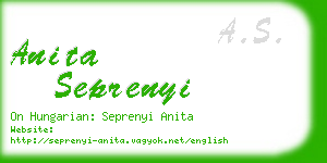 anita seprenyi business card